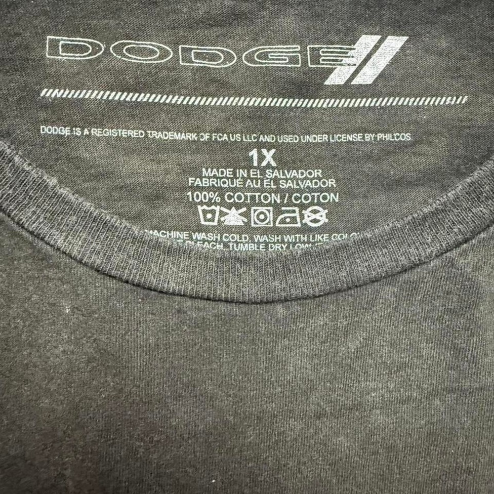 Dodge SRT Hellcat Long Sleeve Graphic T-Shirt Mens 1X Charcoal Black Racing Tee - Picture 4 of 5